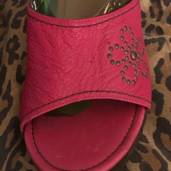 Tommy Hilfiger  sz 10 pink platform with dark brown suede heel - Picture 11 of 15